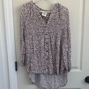 Knox Rose Purple Floral Blouse